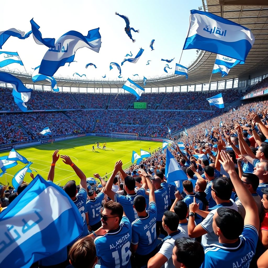 开云体育在线-阿尔希拉尔球迷现场助威，球队斗志昂扬