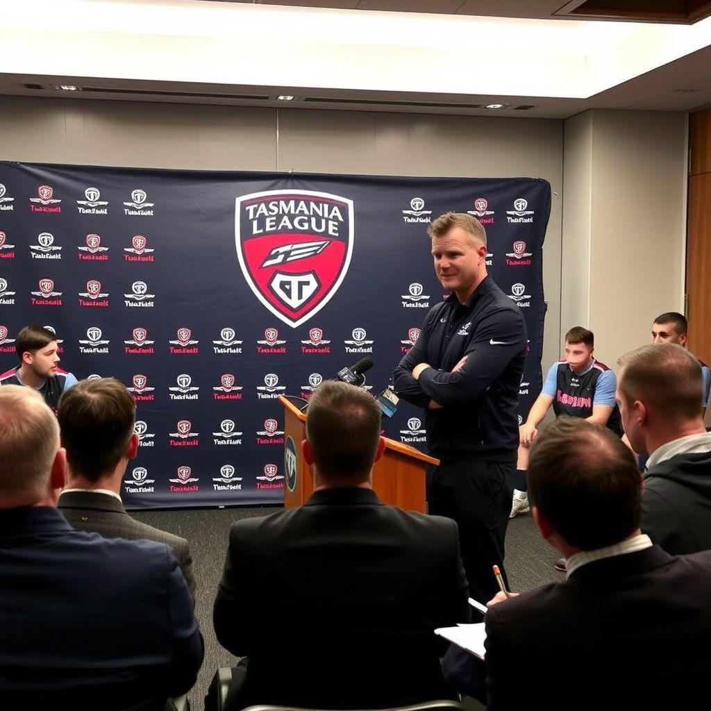 开云平台-塔斯马尼亚联赛前发布会：全队信心满满迎战恩菲尔德